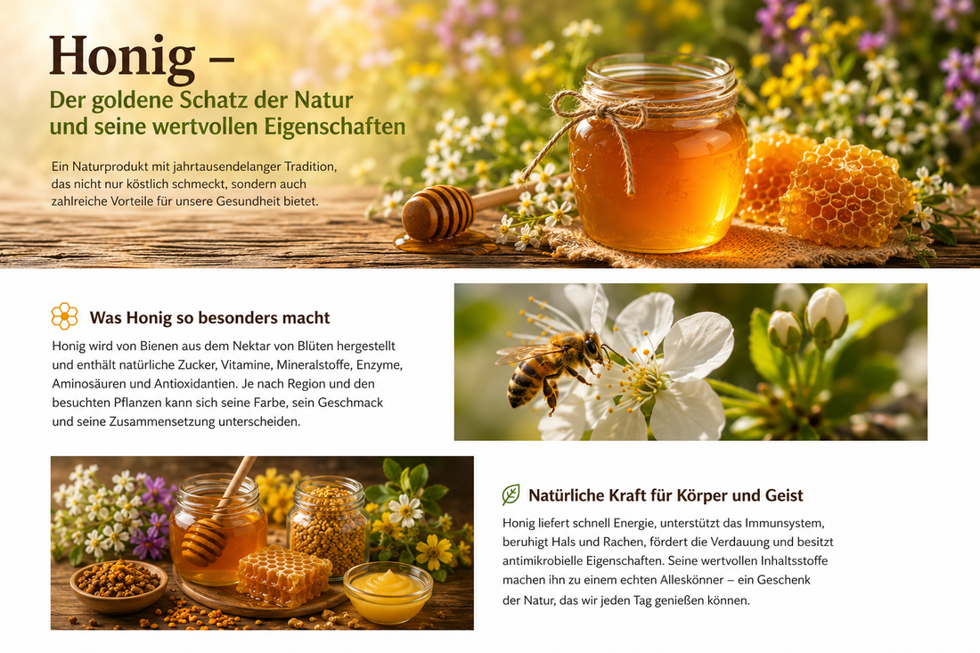 Honig – Der goldene Schatz der Natur und seine wertvollen Eigenschaften